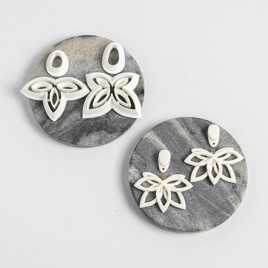 Stacked Elegant Floral Polymer Clay Earring Cutter
